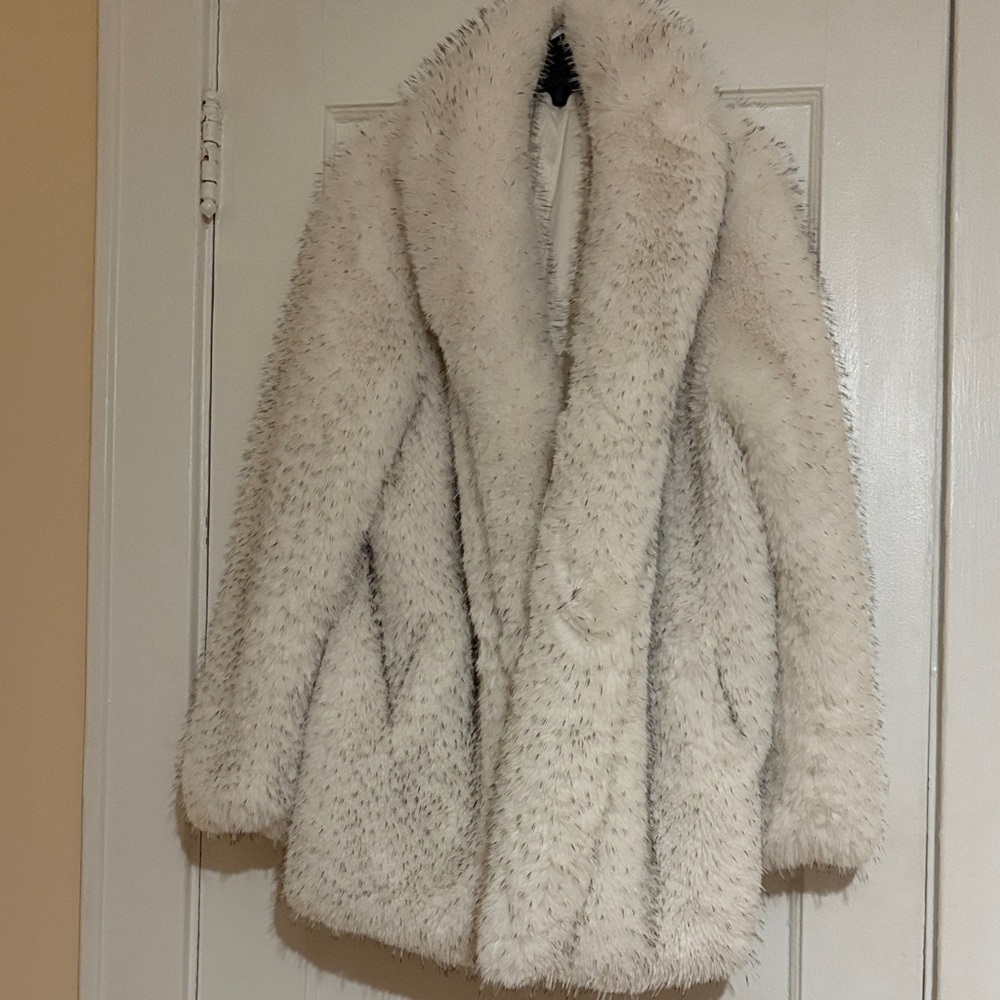 Rumored Cream Faux Fur Teddy Jacket